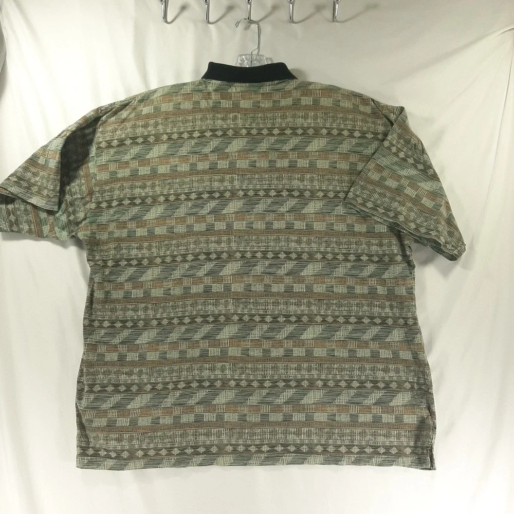 Vintage Imprints by ME Sport Mens XXL Cotton Polo Shirt Geometric Tribal Print